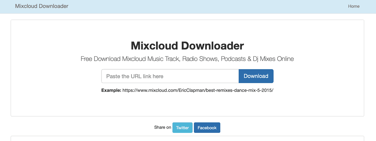 MixCloud Online Downloader