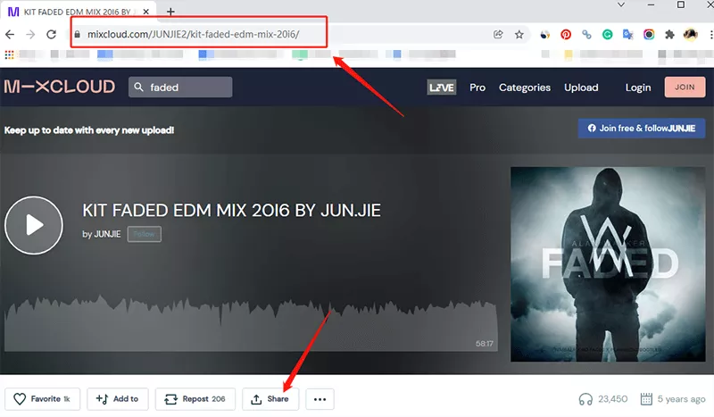 Mixcloud URL