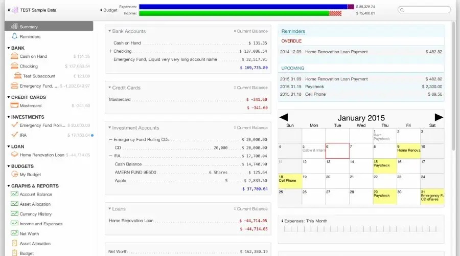 Moneydance - best checkbook software for windows