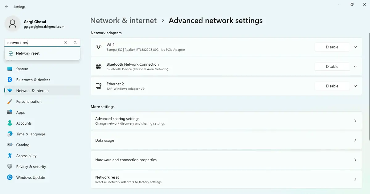 advanced network settings 