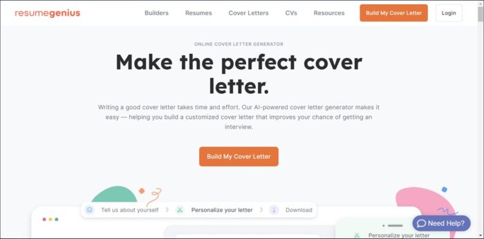Best AI Cover Letter Generator 10 Tested Tools MSPoweruser   Resumegenius Ai Cover Letter Generator 700x346 