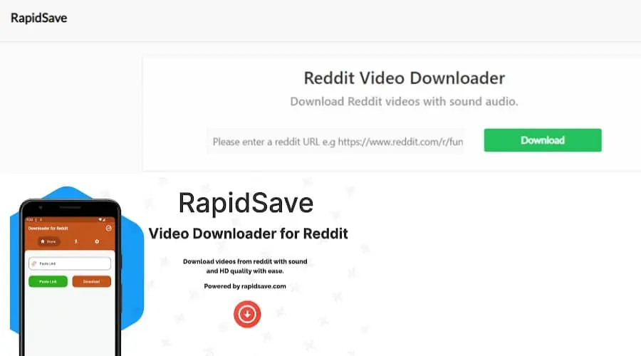 RapidSave Reddit Video Downloader