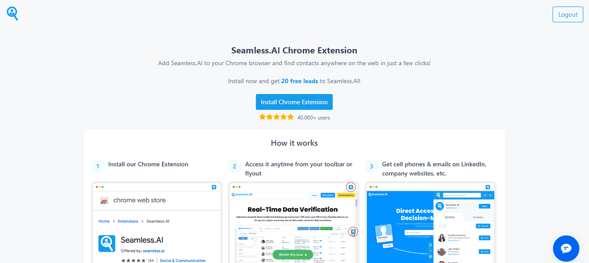 Adding chrome extension of seamless ai