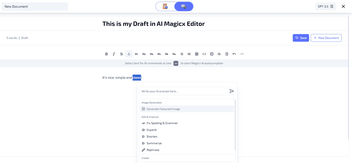 AI Magicx Editor