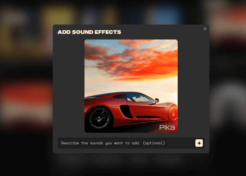 Add sound effects Pika AI