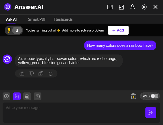 Answer AI working