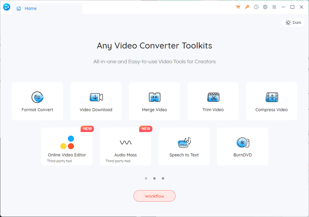 AnyVideo Converter-gränssnitt