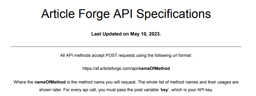 Article Forge API
