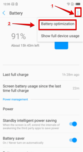 Battery optimization