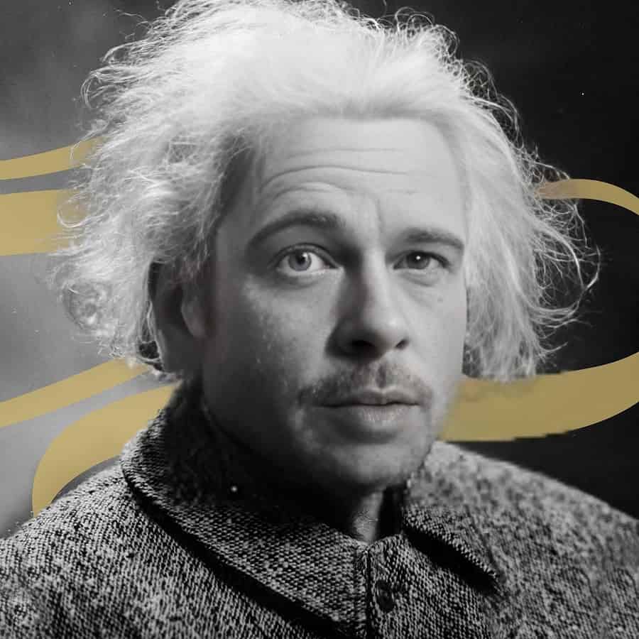 Brad pitt face swap with Albert Einstein