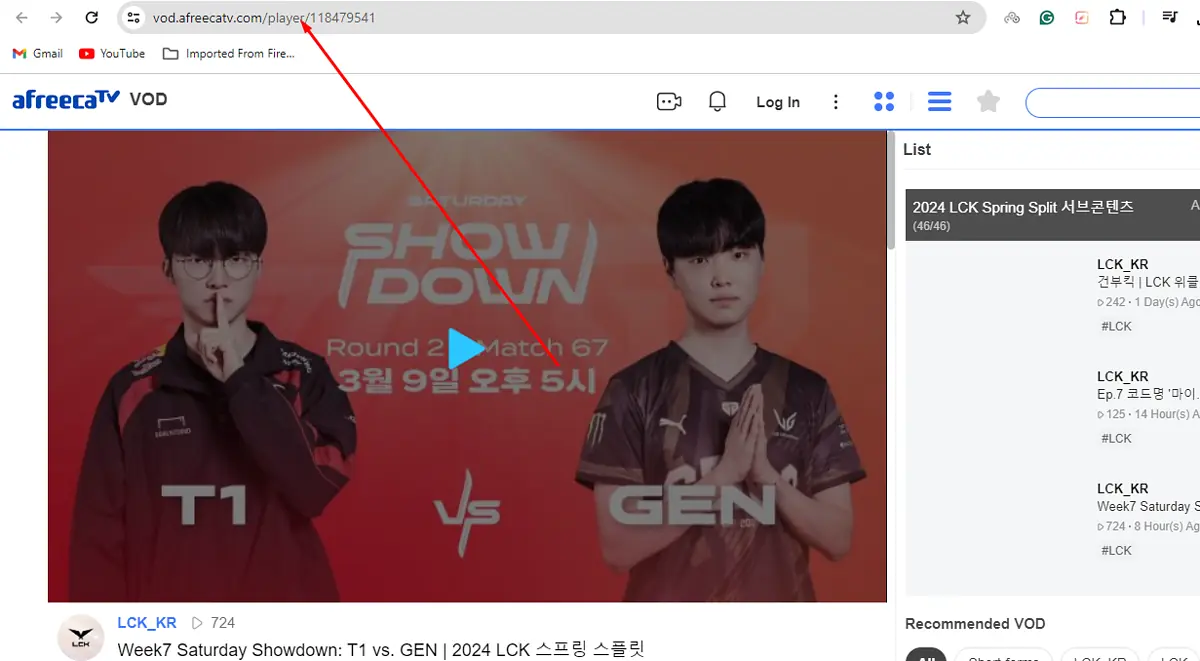 Copy the video's URL from the URL box on your browser.