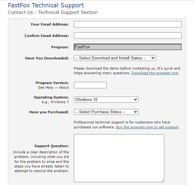 FastFox contact form