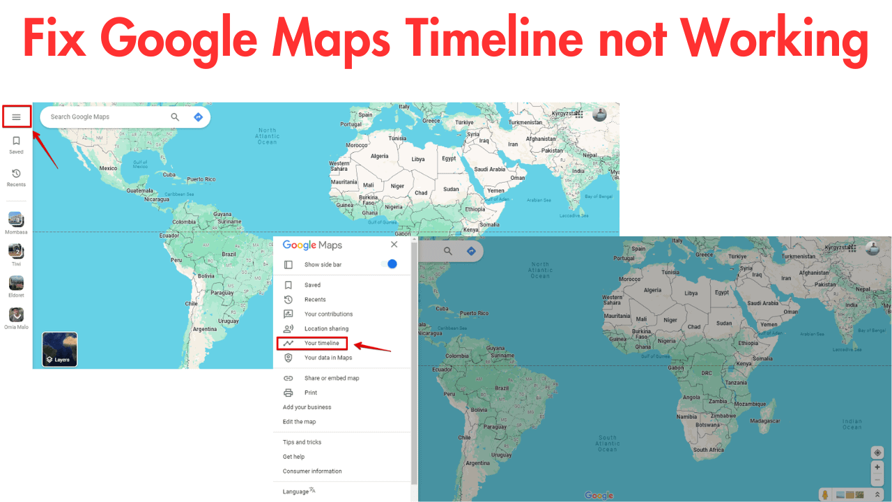Google Maps Timeline not Working
