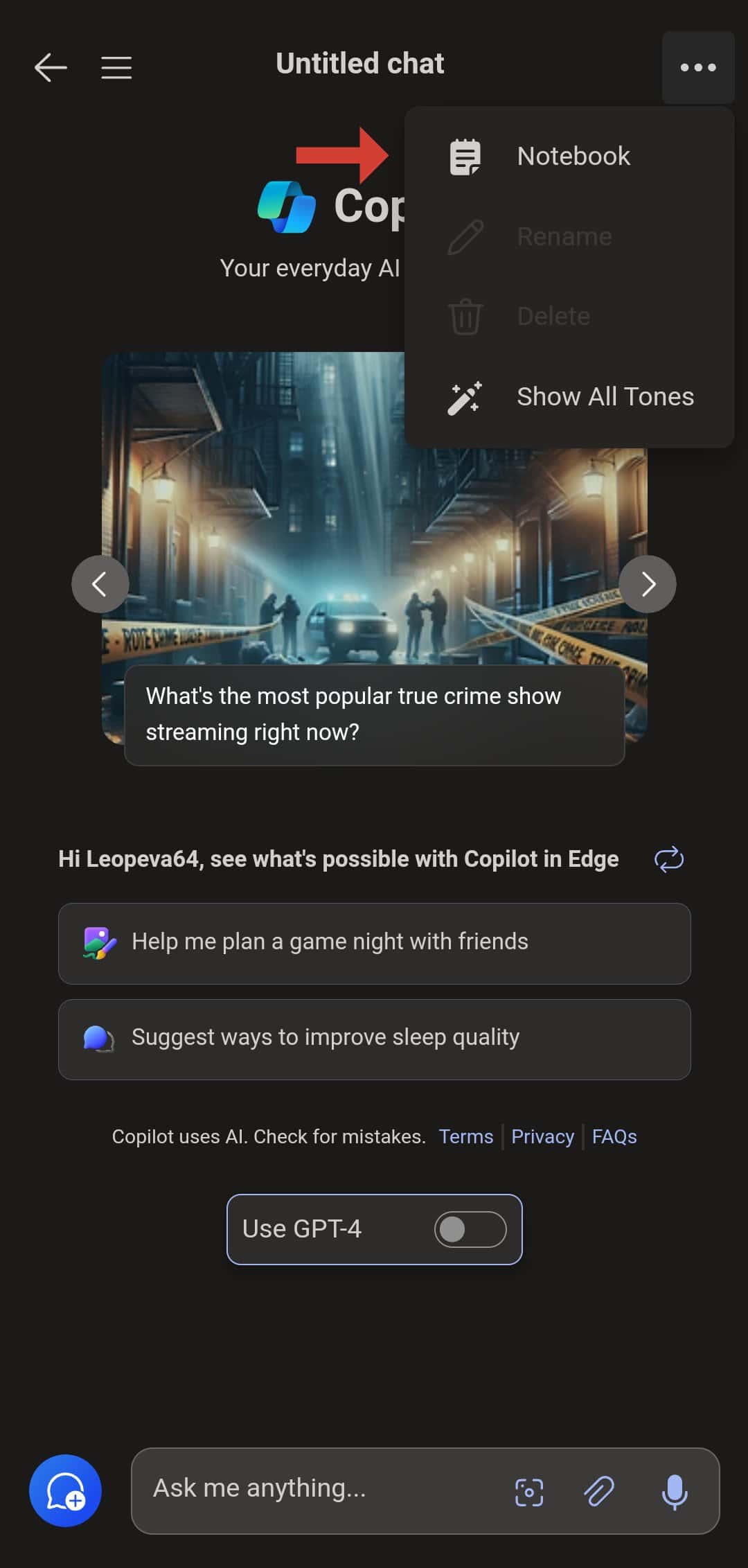 'Notebook' comes to Edge Copilot on Android via Edge Canary for Android