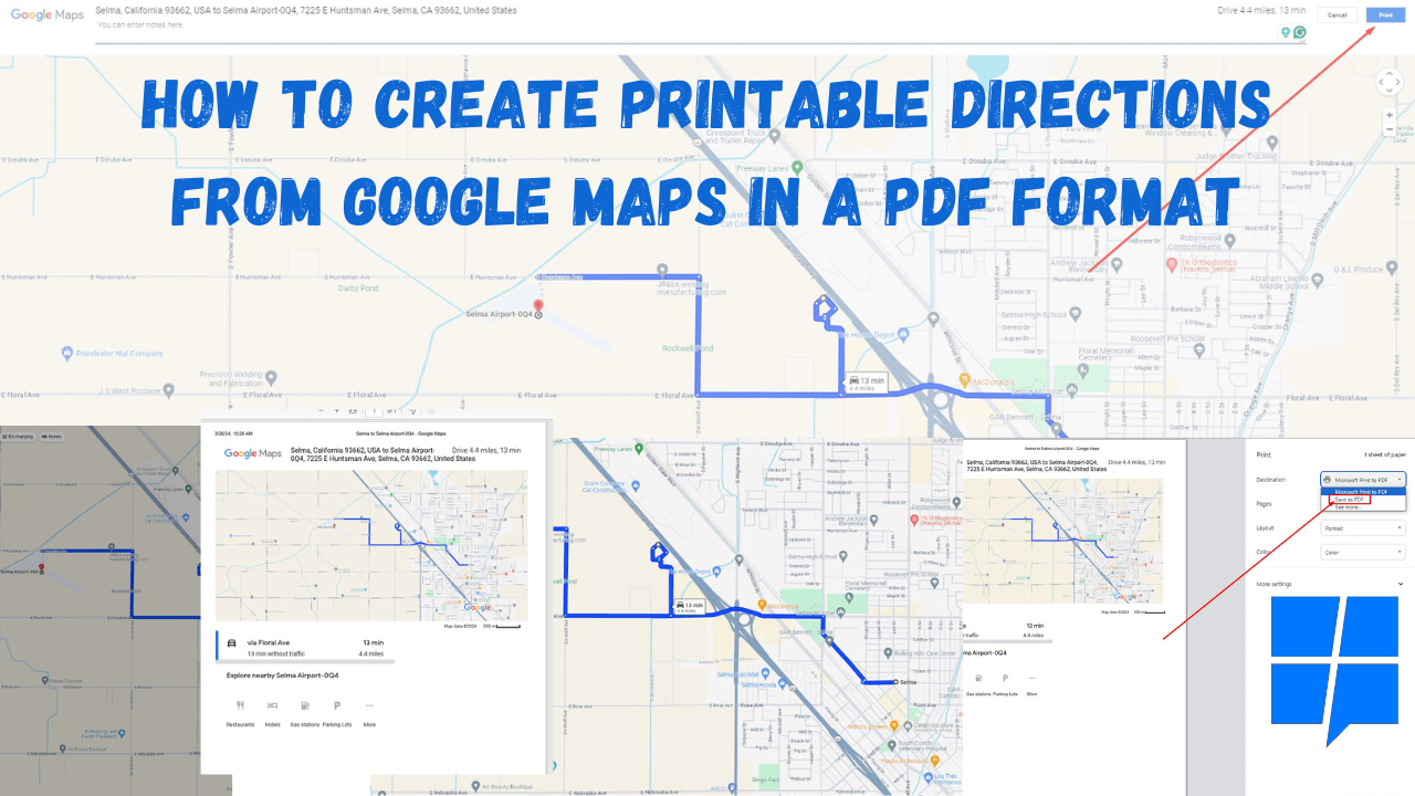 Tulostettavien reittiohjeiden luominen Google Mapsista PDF-muodossa