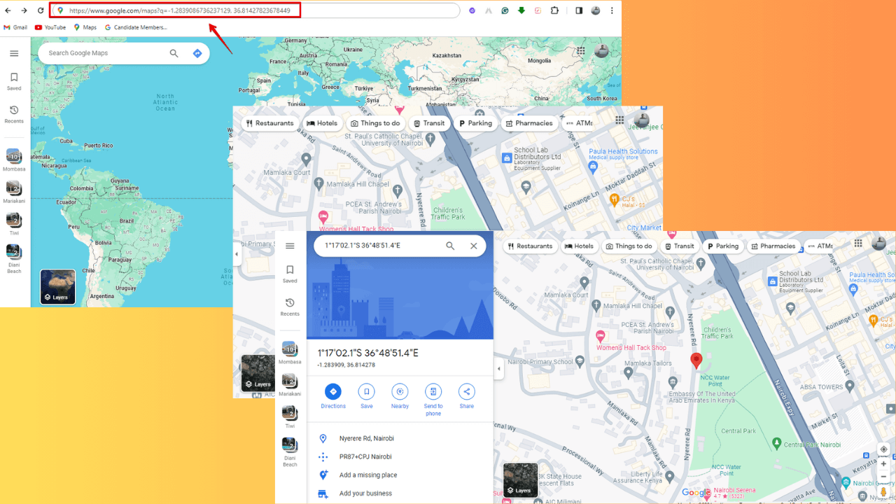 UTM coordinates Google Maps