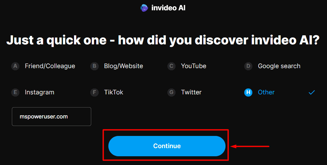 Invideo AI set up your account