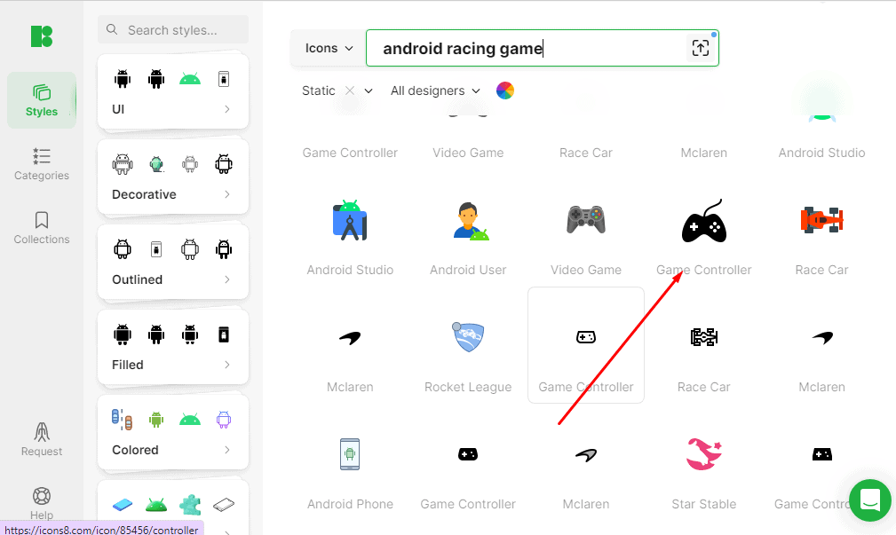 Once you find an icon that's close to what you have in mind, click on it to start customizing.
