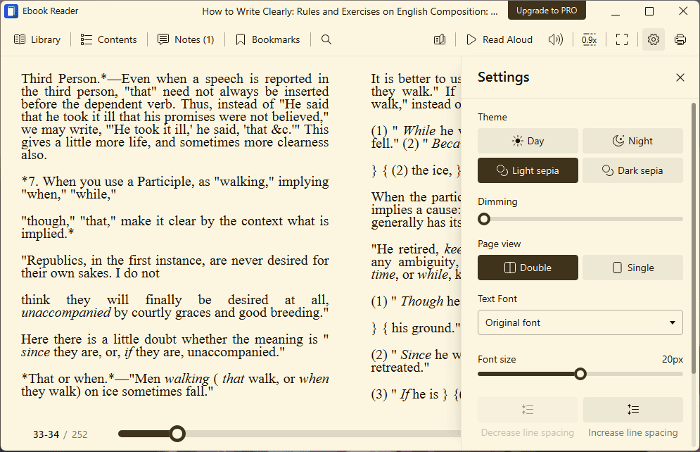 icecream ebook reader read aloud option not showing