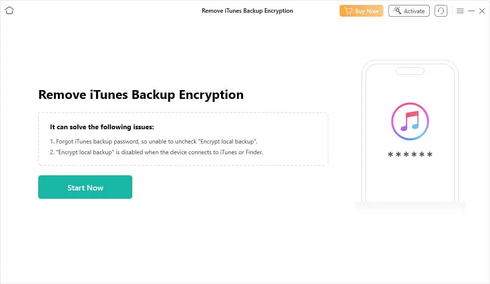 Remove iTunes Backup Encryption