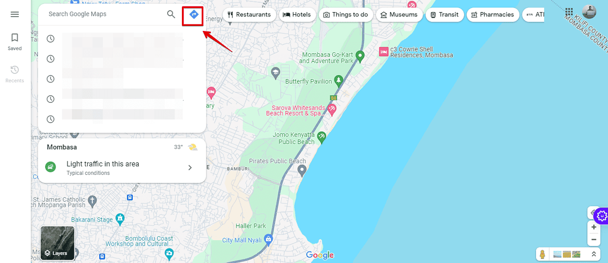 Google map direction