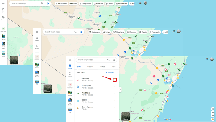 Google Maps masque les points d'intérêt
