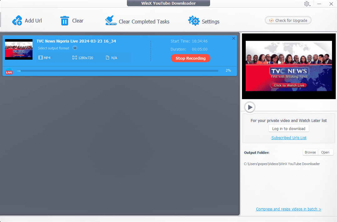 WinX Video Downloader se prenaša