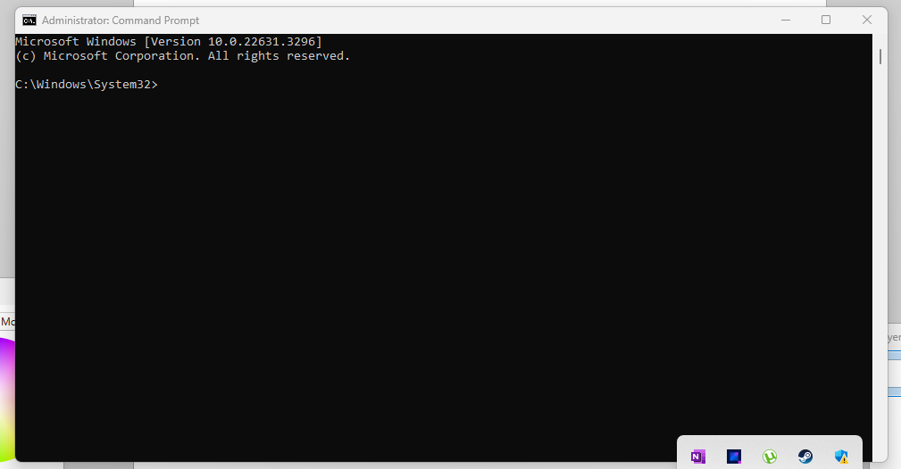 go to command prompt