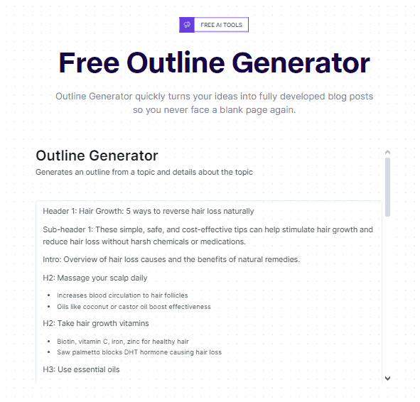 copy.ai - free outline generator