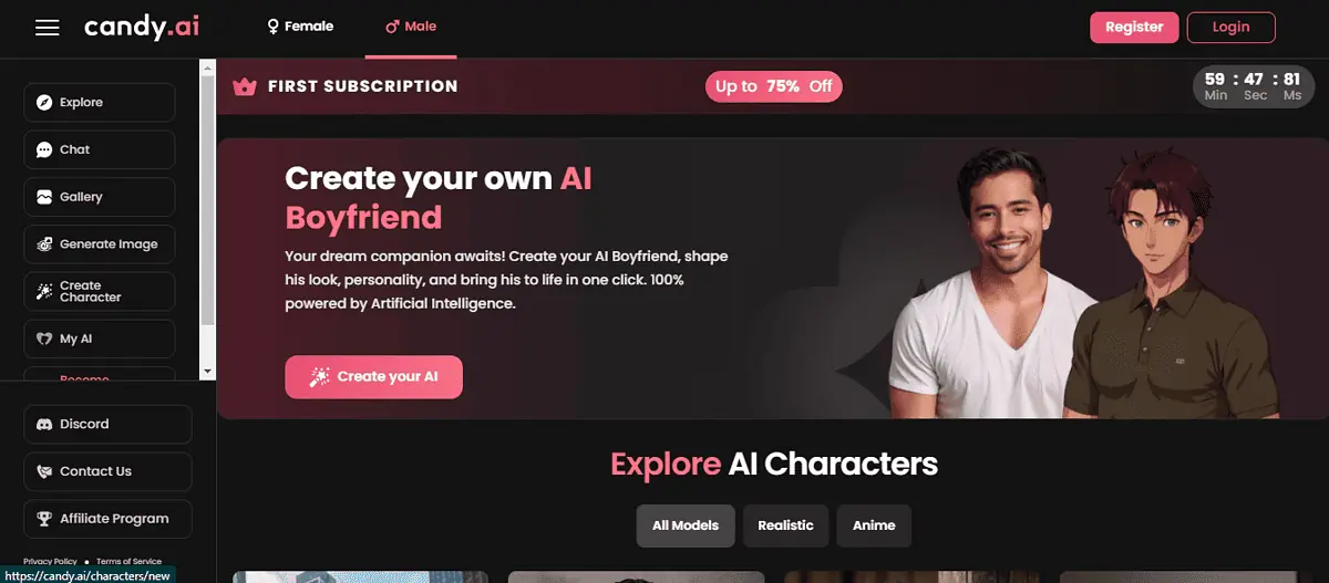 create your own AI with candy.ai