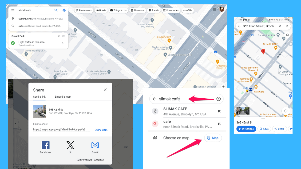 Як поділитися шпилькою на Google Maps