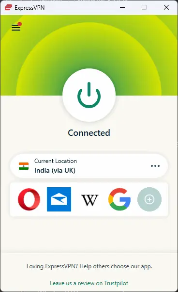 express vpn connected to India server