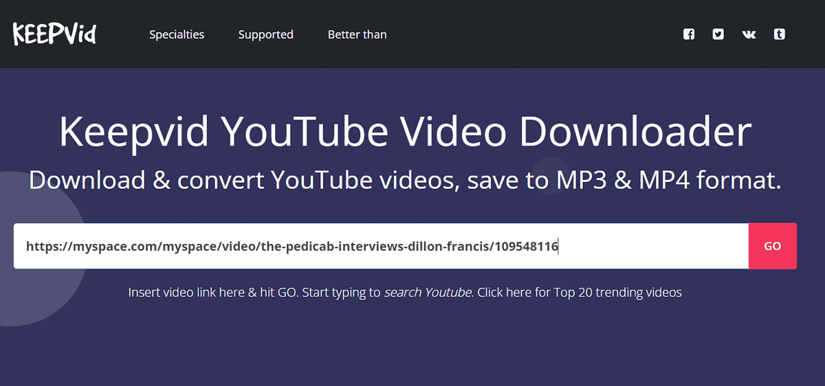 Keepvid with link