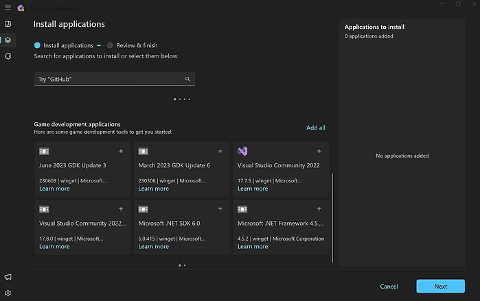 Microsoft quietly launches new Dev Home extension called Microsoft Game Dev