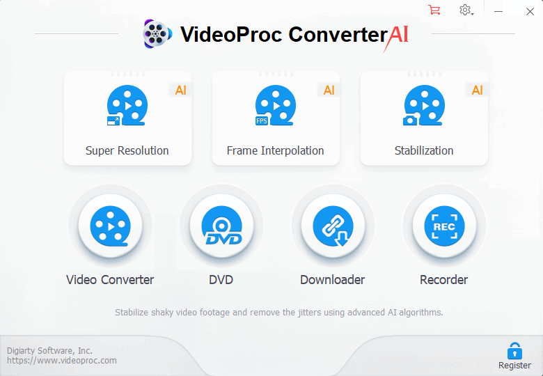 VideoProc Converter AI interface