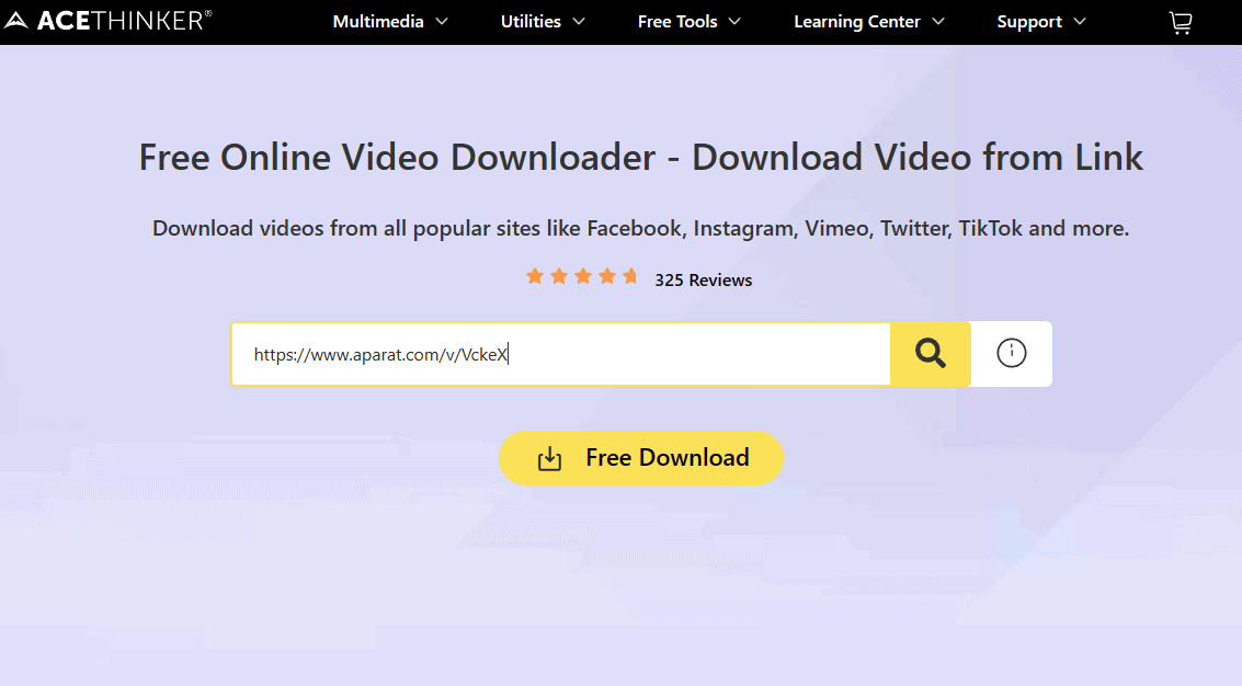 AceThinker Online Video Downloader link