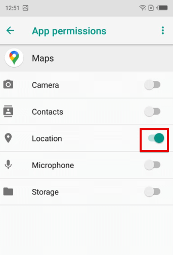 Android location settings