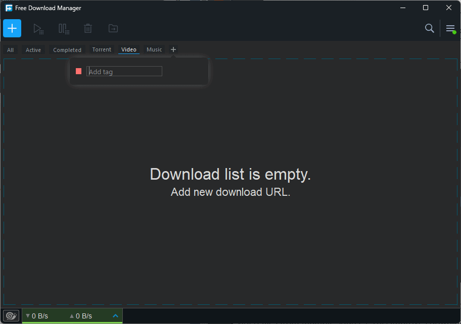 Free Download Manager adding tags
