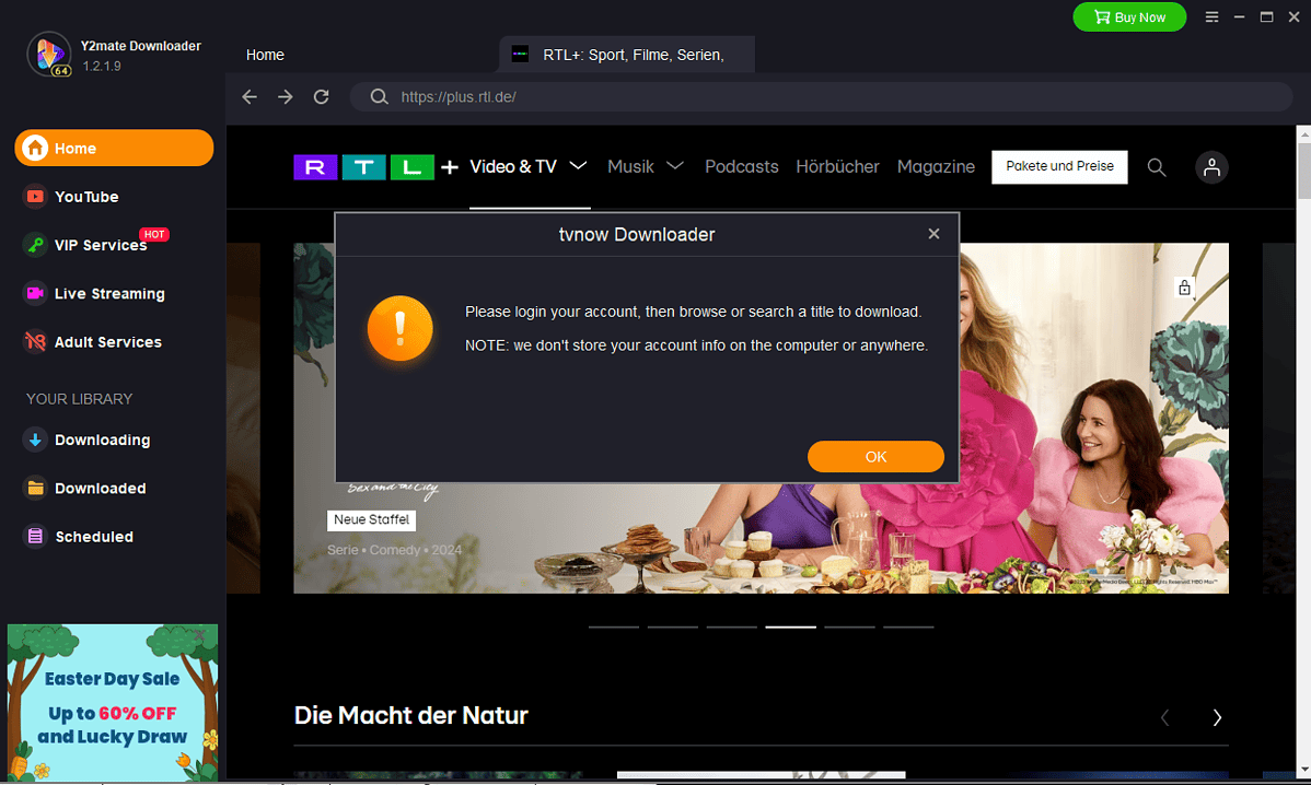 Y2Mate RTL Plus Downloader login