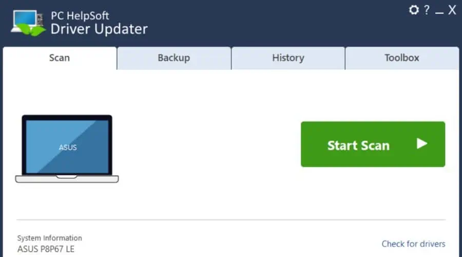 PC Helpsoft Driver Updater review - user interface