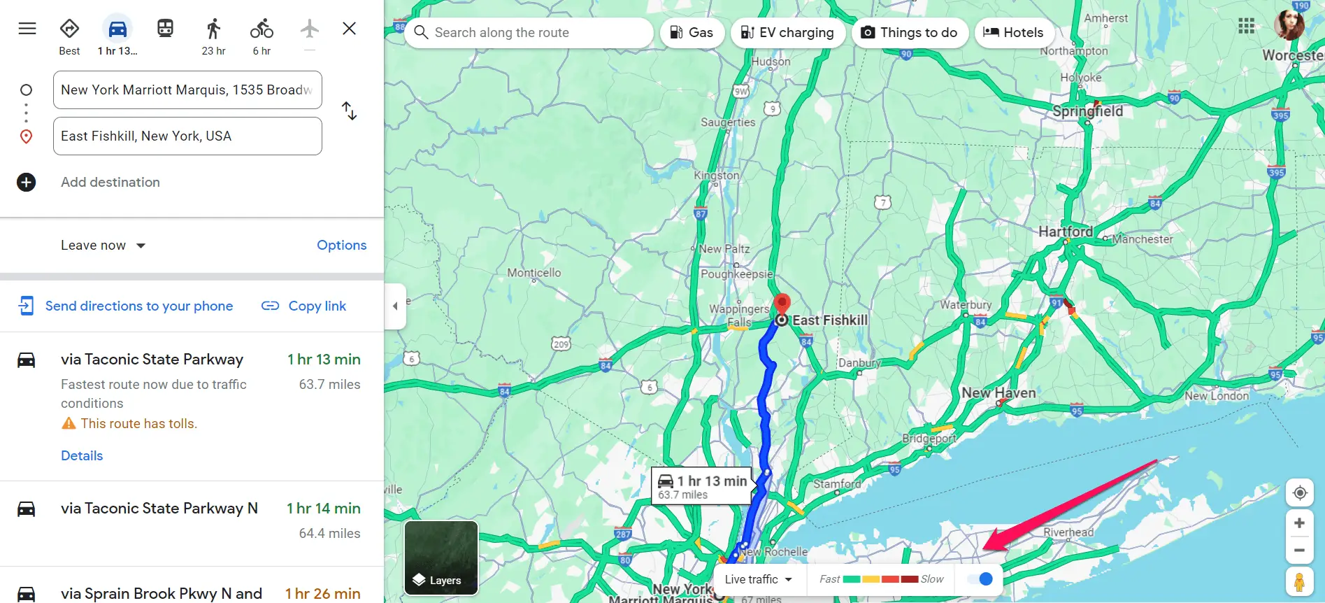 Traffic information in Google Maps