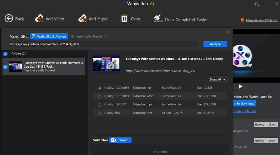 Winxvideo AI - video downloader and ripper