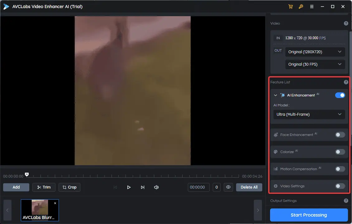AVCLabs_Video_Enhancer_AI Features list