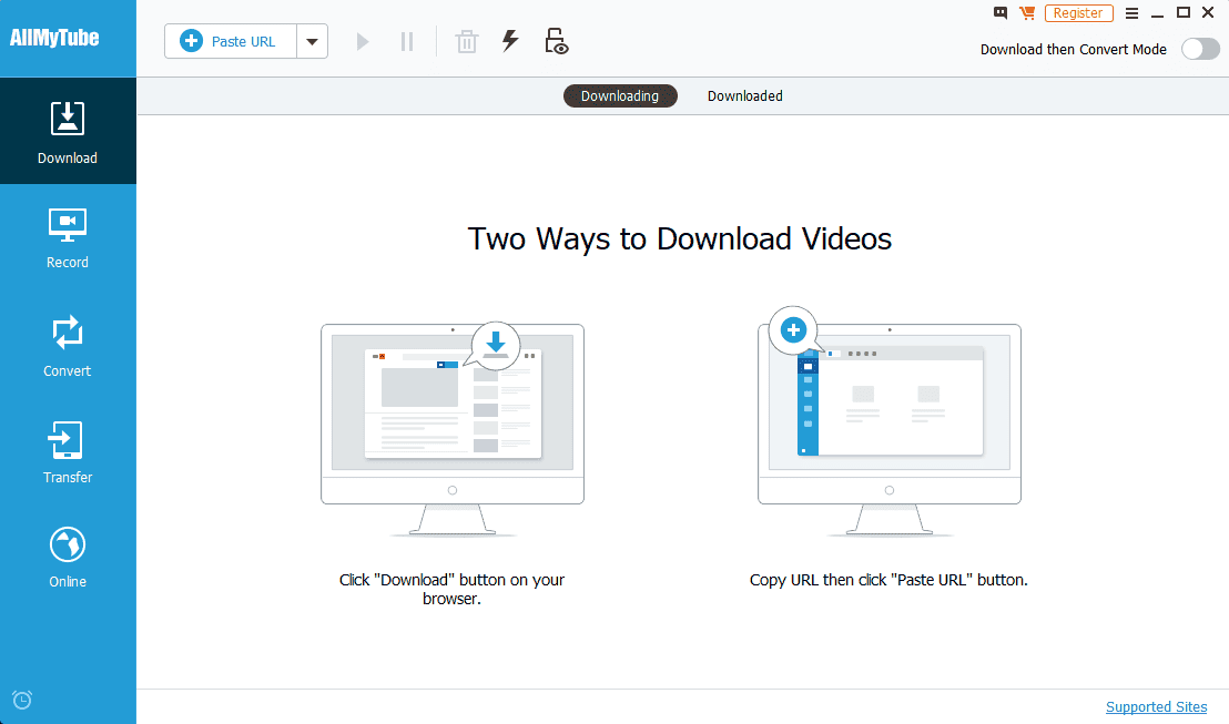 AllMyTube Downloader interface