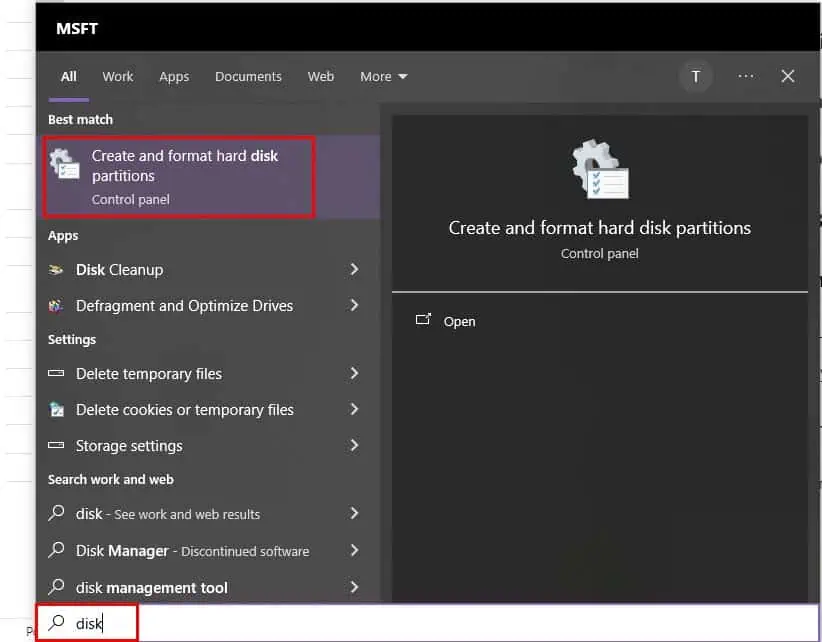 Create and format hard disk partitions