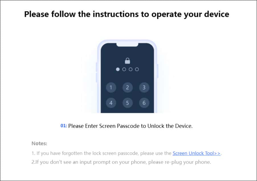 Enter passcode on your iPhone