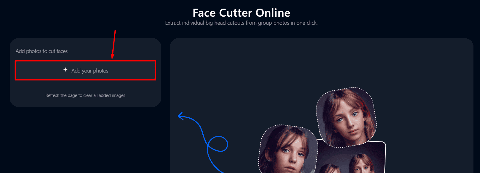 Face Swapper AI Face cutter upload
