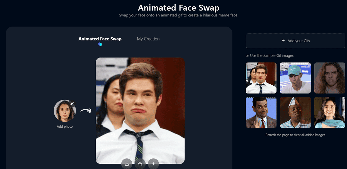 Face Swapper AI animated face swap