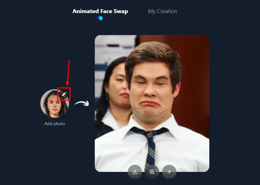 Face Swapper AI animated face swap face1