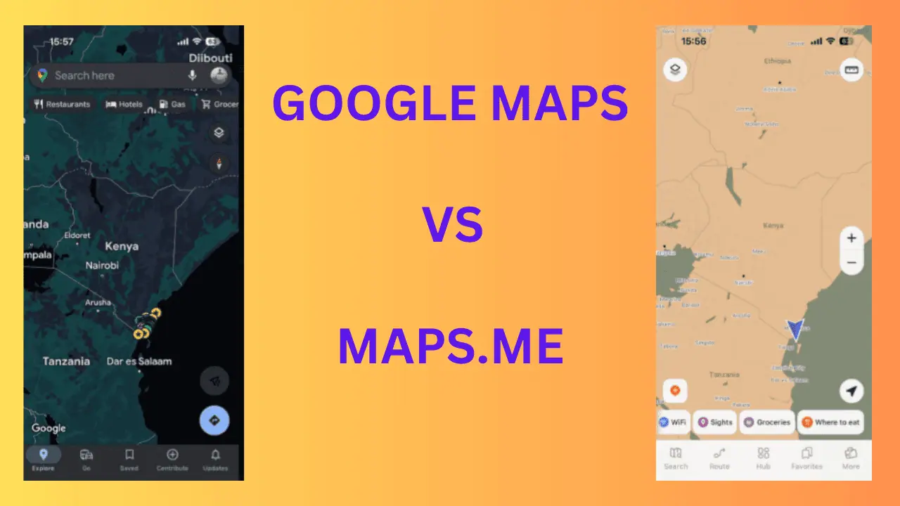 Maps.me versus Google Maps
